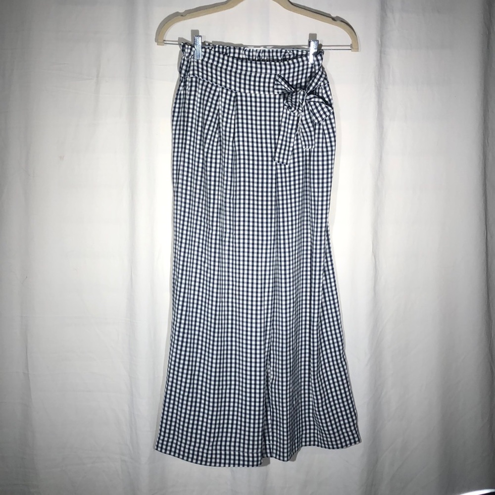 Forever 21 Plaid Black & White Wide Leg Pants